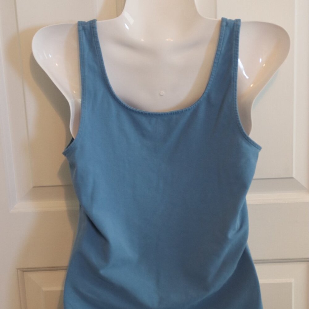 J. Jill Small Perfect Tank Light Blue Cotton Spandex Blend Layering Casual - Picture 10 of 10
